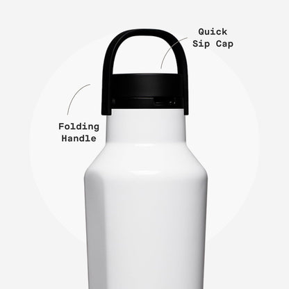 CORKCICLE | Sport Termo Deportivo | 20 oz (591 ml) | Botella de Agua Térmica | Mantiene las bebidas: Frío 25 h/Caliente 12 h | Acero Inoxidable | Color: Blanco Brillante