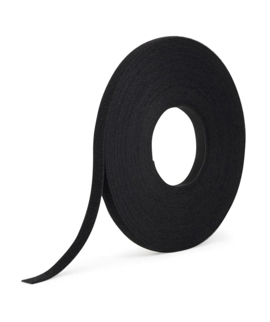 MJ May 1801-OW-PB/B-75 Velcro Brand, 1/2" Wide, One Wrap, Hook One Side/Loop One Side, 75' Length, Black