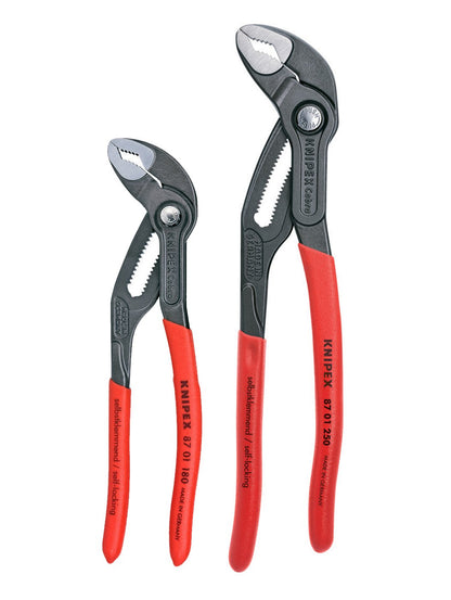 KNIPEX Tools - Juego de alicates cobra de 2 piezas (87 01 180 y 87 01 250) (003120V01US), rojo