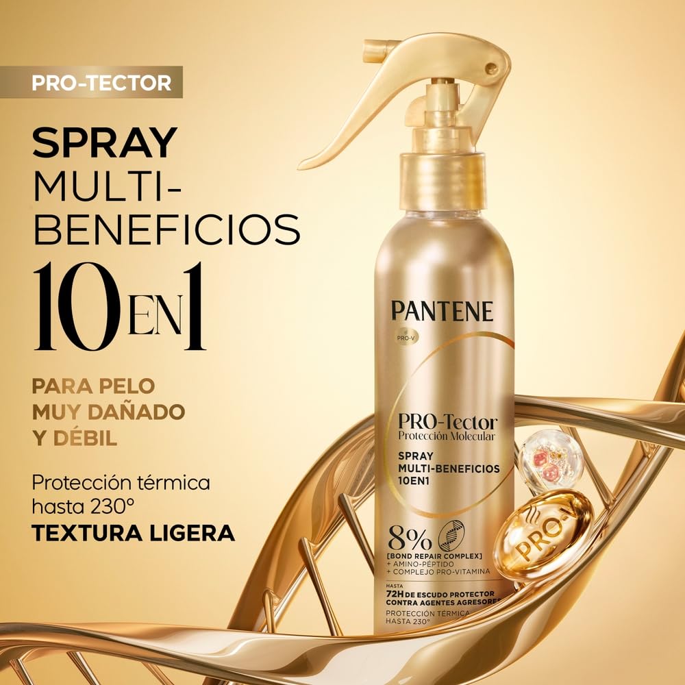 Pantene PRO-Tector Protección Molecular Spray Protector Térmico Multibeneficios 10en1 Para Cabello 170 ml