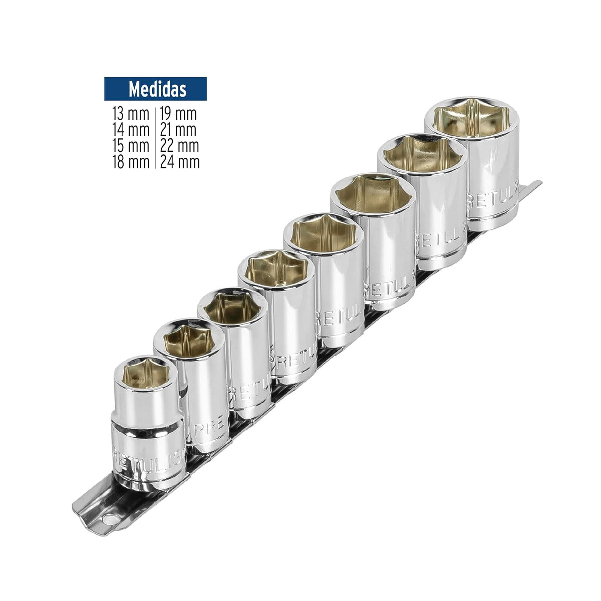Pretul JD-1/2X9MM-P, Juego de 8 dados mm