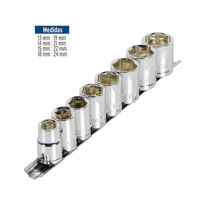 Pretul JD-1/2X9MM-P, Juego de 8 dados mm