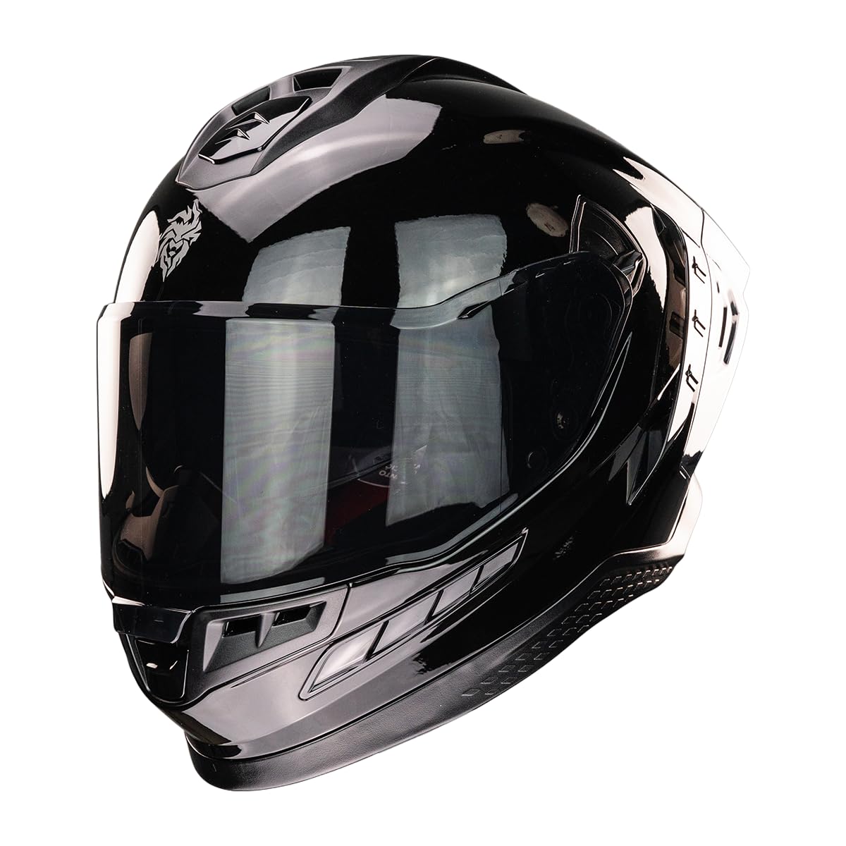 KOV Casco EKHO Negro Brillante para Moto Integral Deportivo Certificado Dot