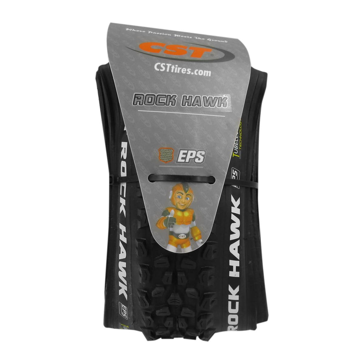 CST Llanta MTB Rock Hawk 29 x 2.25 | Doblable | 60 TPI | Tubeless Ready con EPS | Color Negro