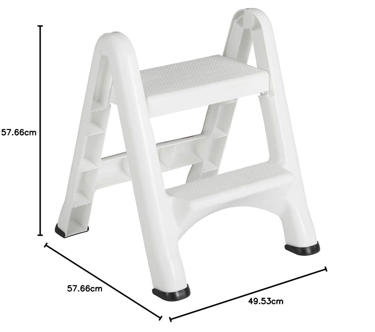 Rubbermaid EZ Step Taburete Plegable, 2 Pasos, Blanco