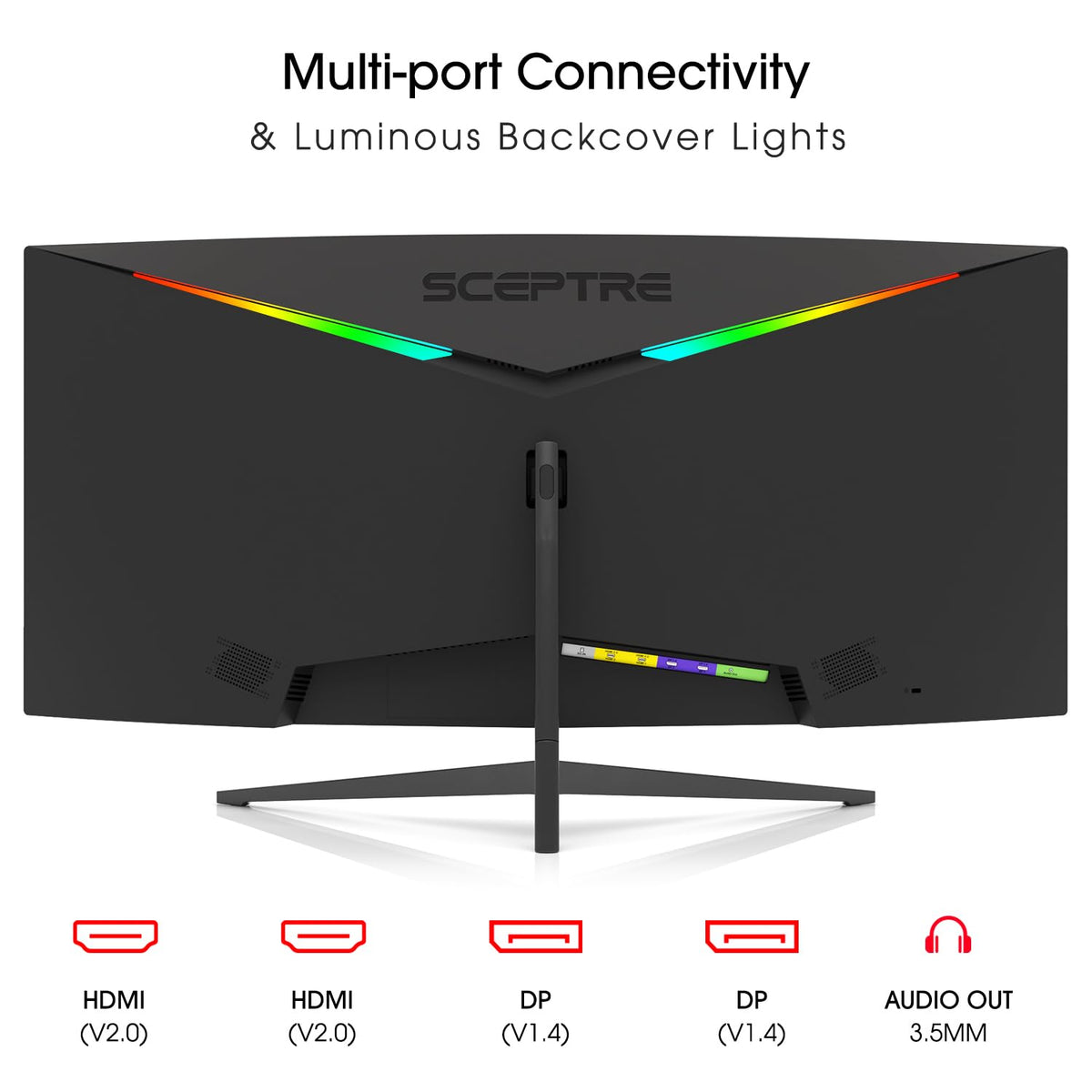 Sceptre 34-Inch Curved Ultrawide WQHD Monitor 3440 x 1440 R1500 up to 165Hz DisplayPort x2 99% sRGB 1ms Picture by Picture, Negro máquina 2023 (C345B-QUT168)