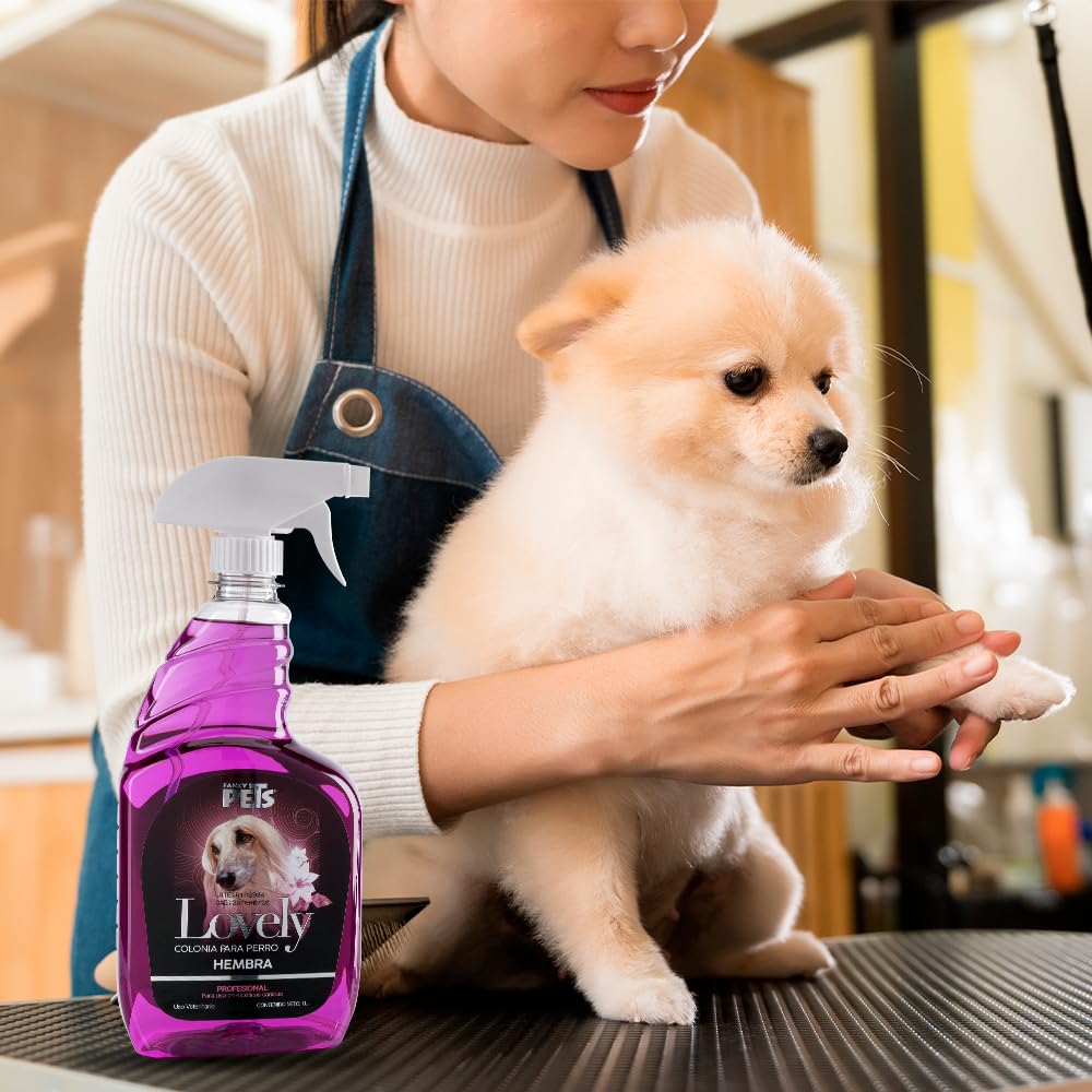 Fancy Pets Colonia para Perro Hembra Lovely 1 L | Fragancia Oriental Frutal con Notas de Mora, Vainilla y Almizcle | No Irritante y de Larga Duración