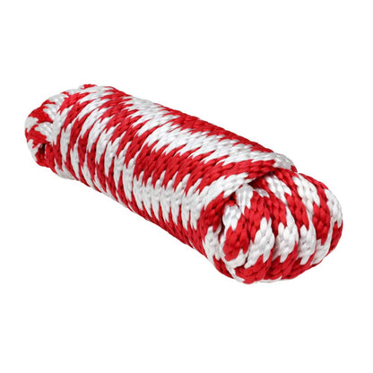 Extreme Max 3008.0148 - Cuerda maciza para trenzado (0,63 x 63,5 cm), color rojo y blanco