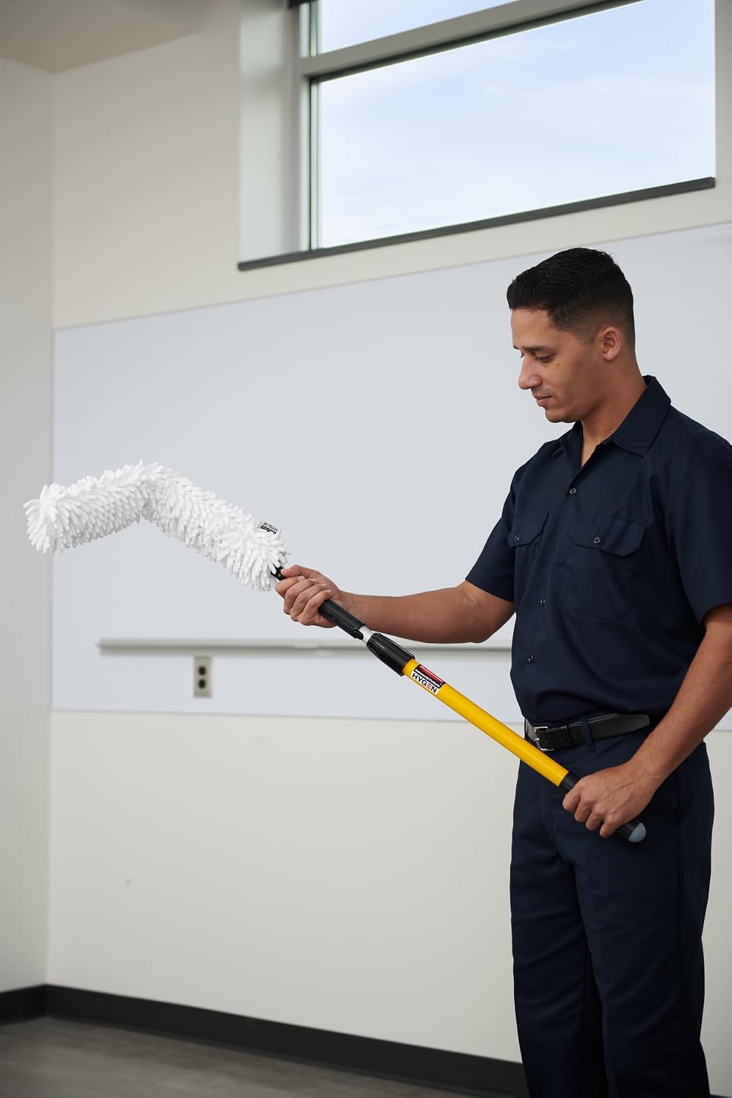 Rubbermaid Commercial Products HYGEN - Varita flexible de conexión rápida con funda de microfibra, color blanco | Funda de microfibra para zonas de difícil acceso, compatible con sistema HYGEN, color blanco
