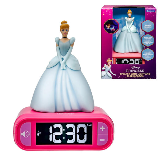 Lexibook Disney Frozen Reloj Despertador con Luz Nocturna y Sonidos, Pantalla LCD Digital - Disney Princess