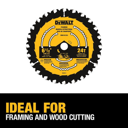 DEWALT DWA161224 Disco de Sierra Circular 6-1/2 pulgadas