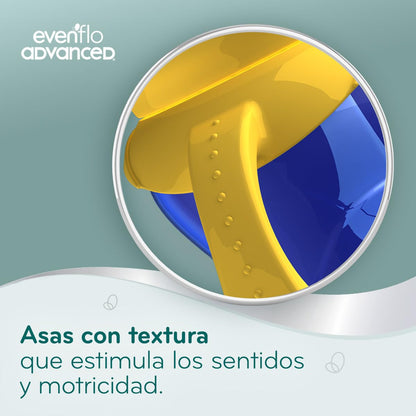 Evenflo Advanced Set de Tazas Entrenadoras, Verde y Azul, con Boquilla Ultra Suave de Silicón, 150ml y 270ml, 2 Piezas, para Bebés desde 6 Meses