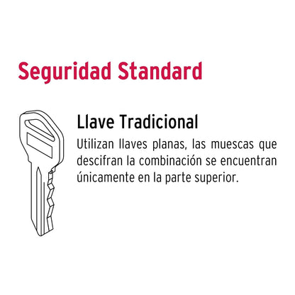 Hermex CEPO-12E, Cerradura de pomo tipo oval para entrada, mecanismo cilíndrico, latón brillante