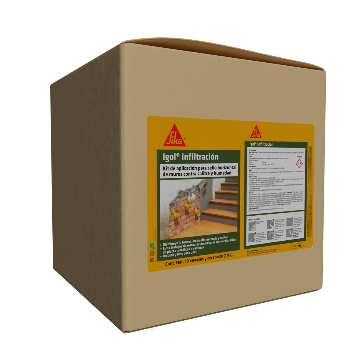 SIKA - Kit de Aplicación Igol Infiltración - Envase Predosificado Tipo Embudo - Diseñado para la Infiltración - 4L
