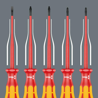 Wera 05006440001 Destornillador para tornillos ranurados "160iS VDE" aislado 0,6 x 3,5 x 100 mm, plateado