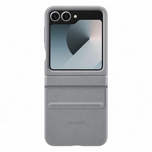 Samsung Galaxy Flip6 Flap Vegan Leather Case Color: Gris