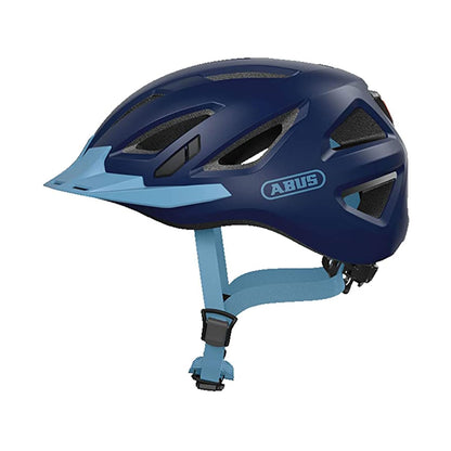 ABUS Stadthelm Urban-I 3.0 - Fahrradhelm mit Rücklicht, Schirm und Magnetverschluss - für Damen und Herren - S (51-55 cm) - Azul (core blue)