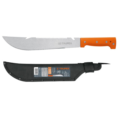 Truper T-460-12X, Machete rambo 12" cacha naranja, antiderrapante