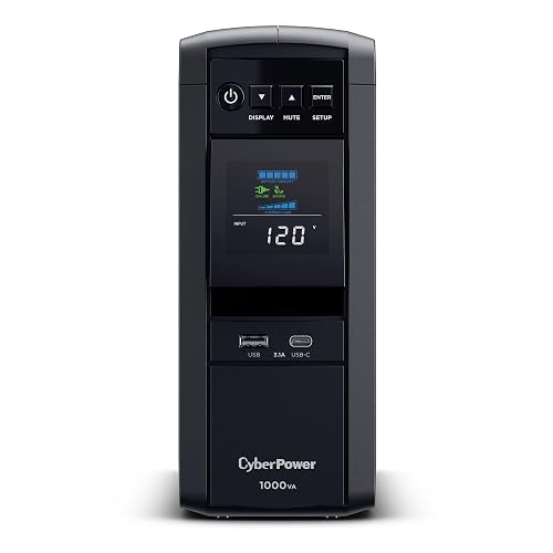 CyberPower CP1000PFCLCD PFC Sinewave UPS 1000VA 600W PFC Compatible Mini-Tower