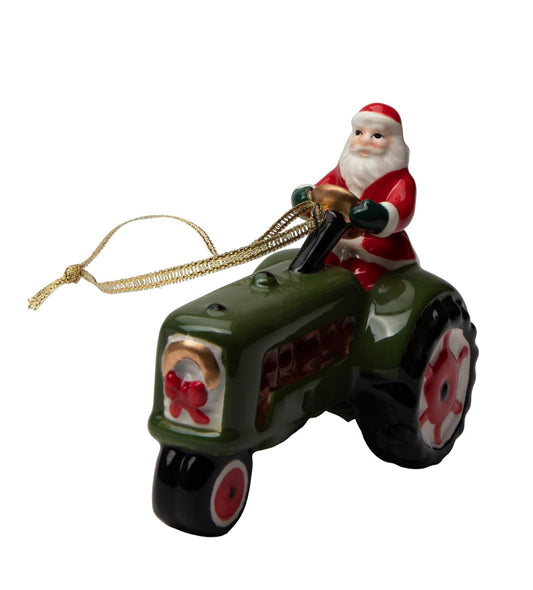 Cosmos Gifts 57045 Santa Driving a Green Tractor - Adorno navideño de 3 1/4 Pulgadas de Alto