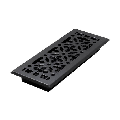 Decor Grates AGH412-BLK Registro de suelo gótico, 4 x 12 pulgadas, negro texturizado