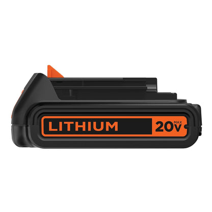 Batería Black+Decker de 20 V MAX, batería de Iones de Litio de 1,5 Ah, Tiempo de Funcionamiento extendido, Compatible con Herramientas, Equipos para Exteriores y aspiradoras de 20 V (LBXR20)