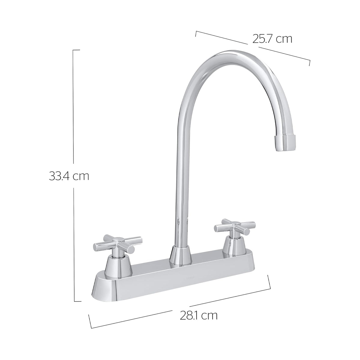 Urrea Mezcladora de 8" con Manerales de Cruceta, Acabado Cromo, 318MC