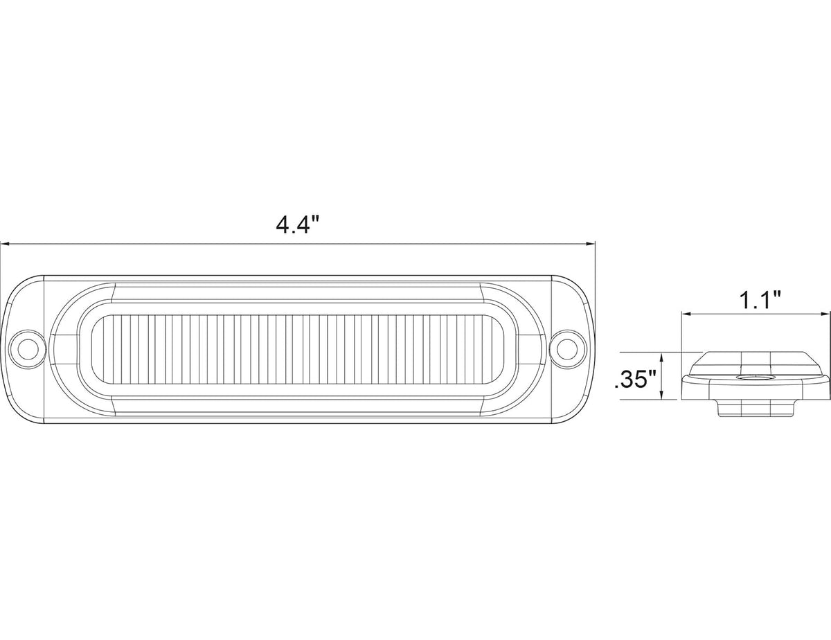 Buyers Products (8891902) Amber/Clear Horizontal LED Strobe Light