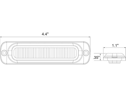 Buyers Products (8891902) Amber/Clear Horizontal LED Strobe Light