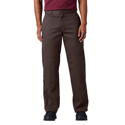 Dickies Pantalón de Trabajo de Doble Rodilla para Hombre - 42W x 30L - Marrón oscuro