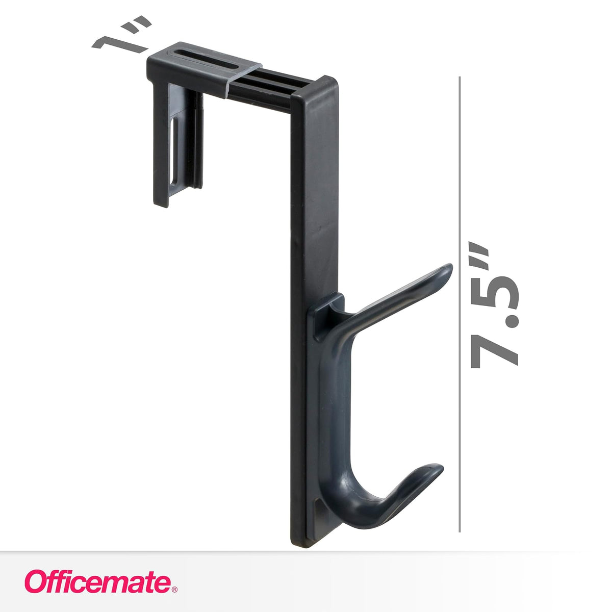 Officemate 22005 Over the Panel Double Door Hooks, charcoal