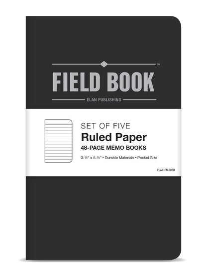 Cuaderno de campo – 9 x 14 cm –libro de notas y gráficos – Paquete de 5, LINED