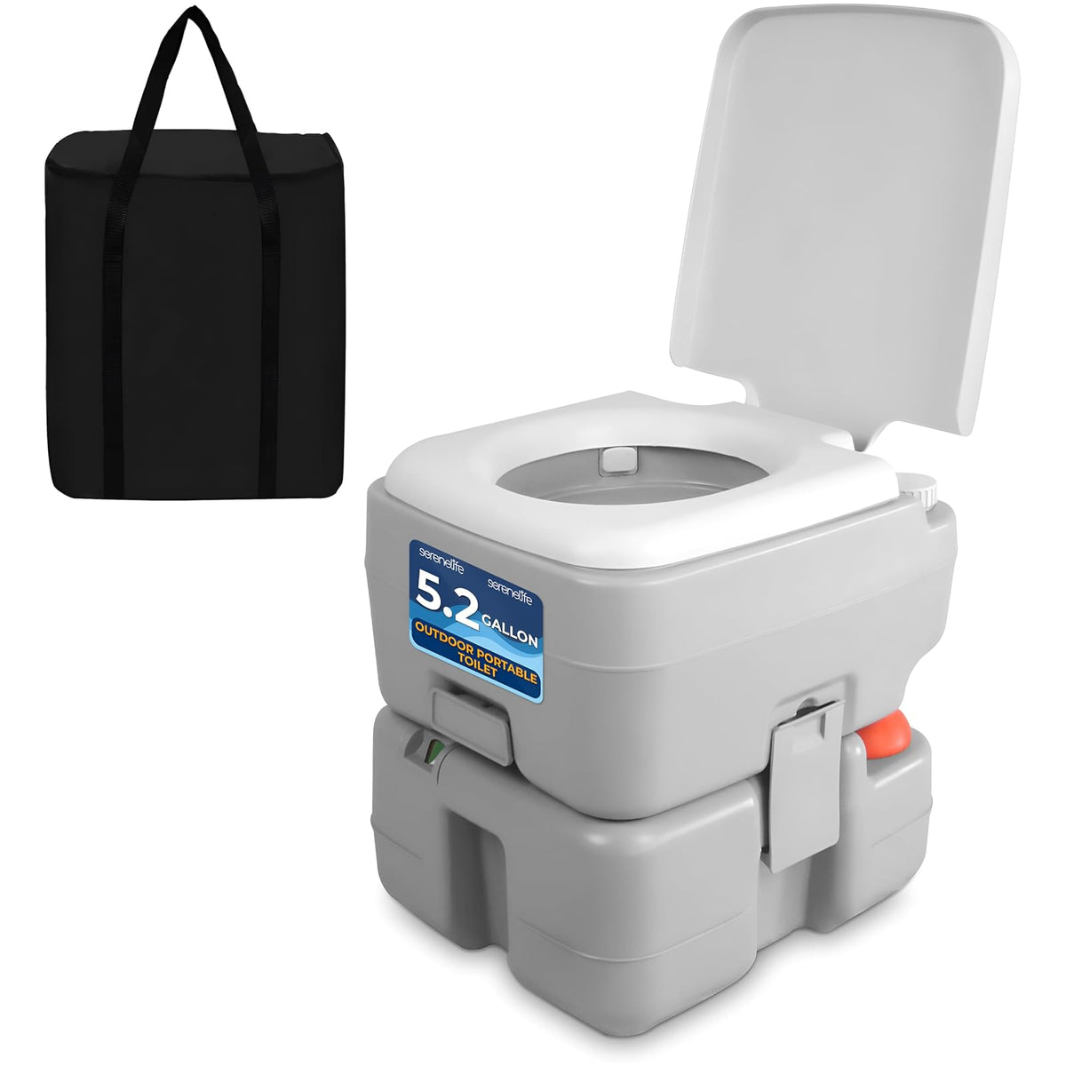 Serenelife Slcatl320 - Retrete Portátil con Bomba de Pistón de Descarga