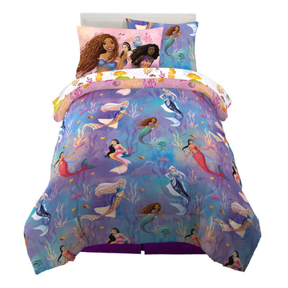Franco Disney's The Little Mermaid Ariel Live Action Movie - Juego de Ropa de Cama para niños súper Suave y Juego de sábanas con Funda Individual, (Producto 100% Oficial con Licencia)