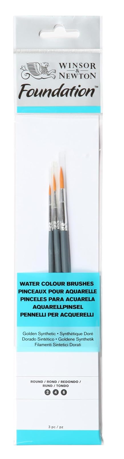Winsor & Newton : Juego de brochas para Acuarela: SH Round 2, 4 y 6
