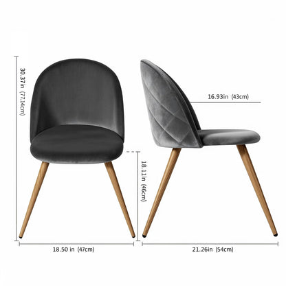 CangLong - Juego Moderno de 2 sillas de Comedor de Mediados de Siglo, Modernas, tapizadas de Terciopelo con Patas de Metal Dorado para Comedor, Sala de Estar, Cocina, recámara, habitación de