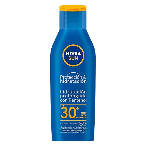 Protector Solar Corporal NIVEA SUN Protección E Hidratación Fps30+ 200Ml, Con Vitamina C Y Ácido Hialurónico,