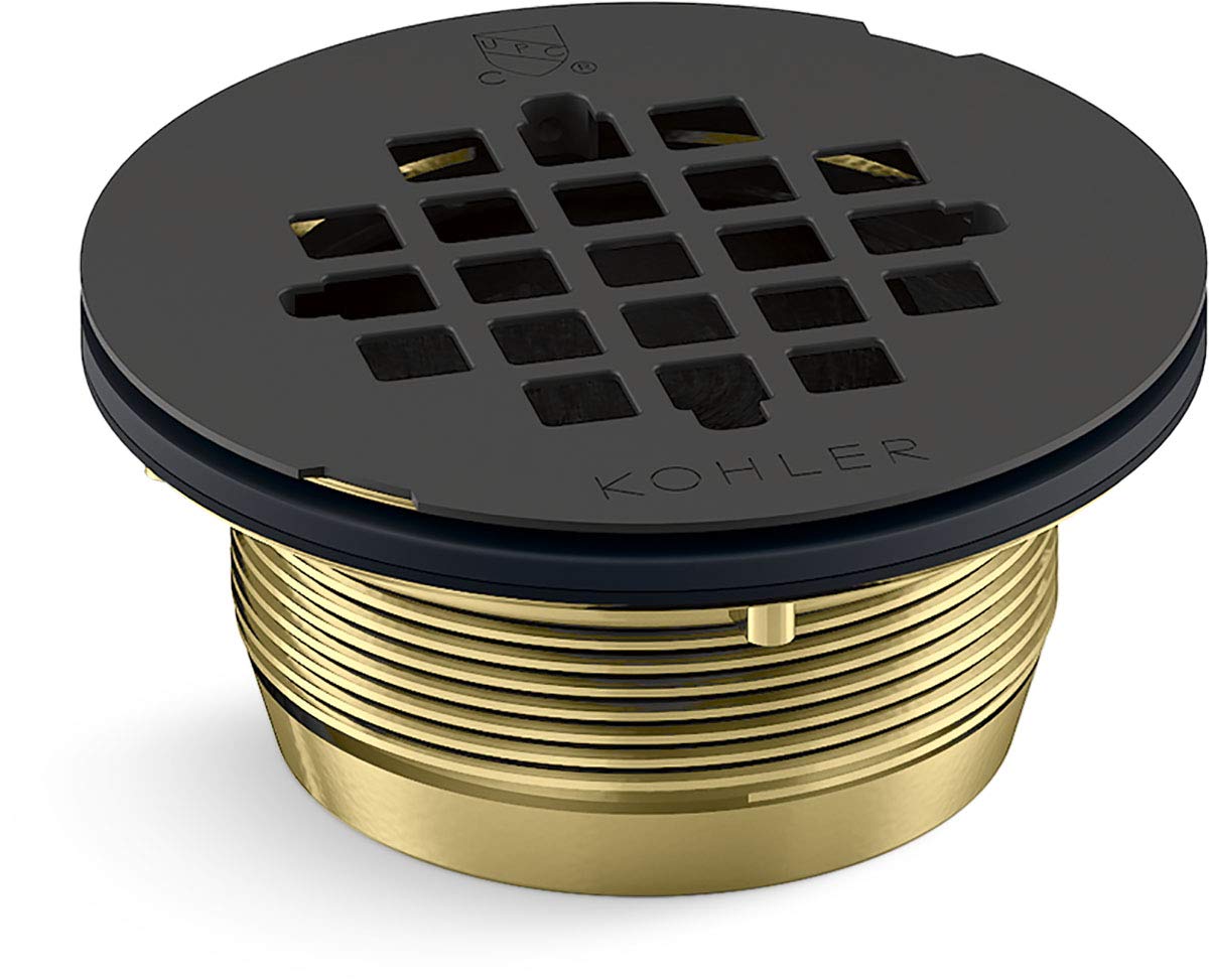 KOHLER K-22675-BL - Drenaje redondo de latón para ducha, acabado negro