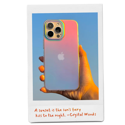 LONLI - Serie Just in Case (para iPhone 14 Pro MAX) - Funda mate fluorescente iridiscente