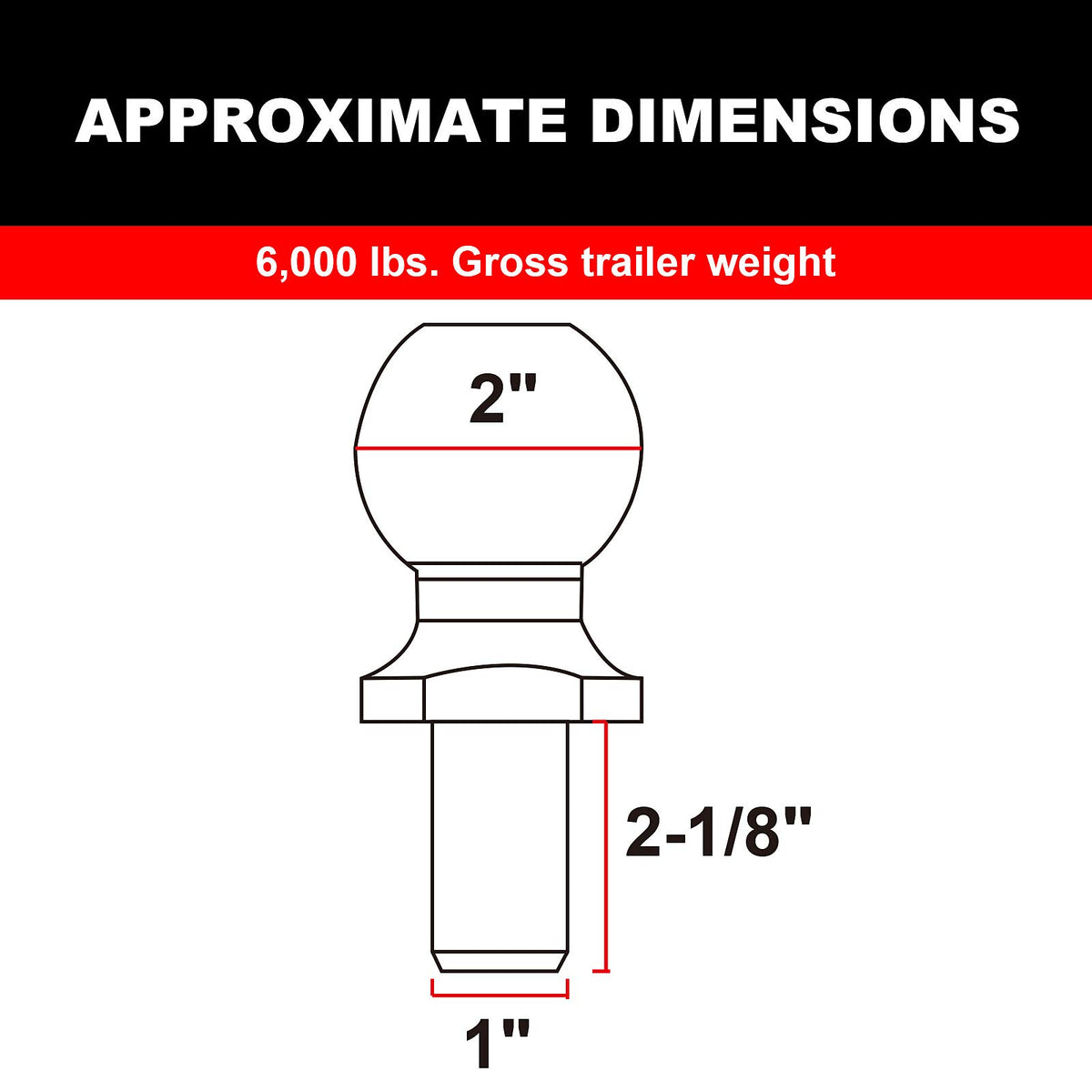 Road Dawg ATRLY2002D Torin 2" Diameter Trailer Hitch Ball: 3 Ton (6,000 LB) Capacity
