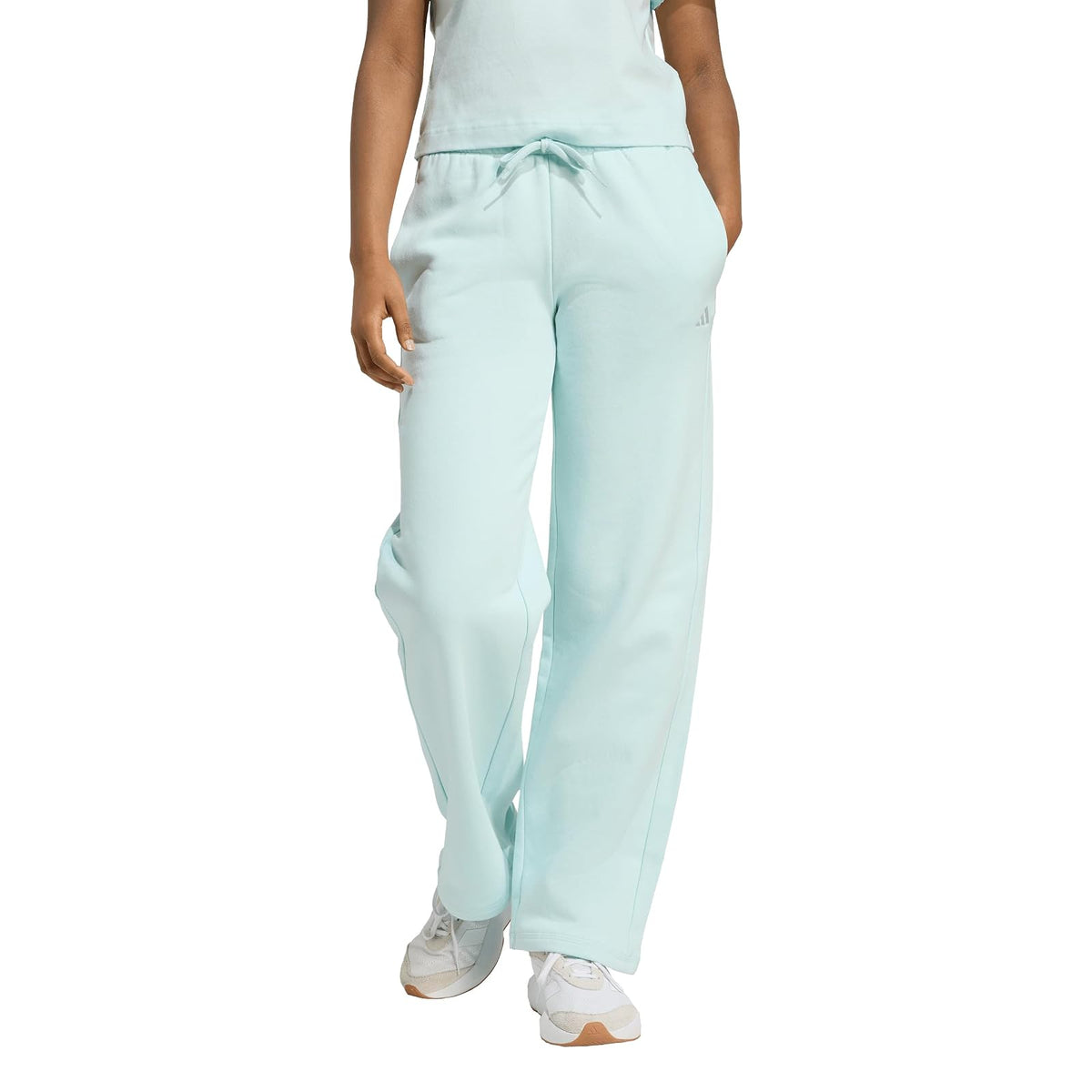 adidas Pantalón de Forro Polar Logo Pequeño Mujer - G - Halo Mint - White