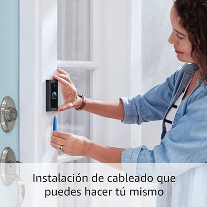 Videotimbre cableado Ring: videotimbre en HD con comunicación bidireccional, alertas en tiempo real y detección de movimiento avanzada (necesita cableado, modelo de 2021)