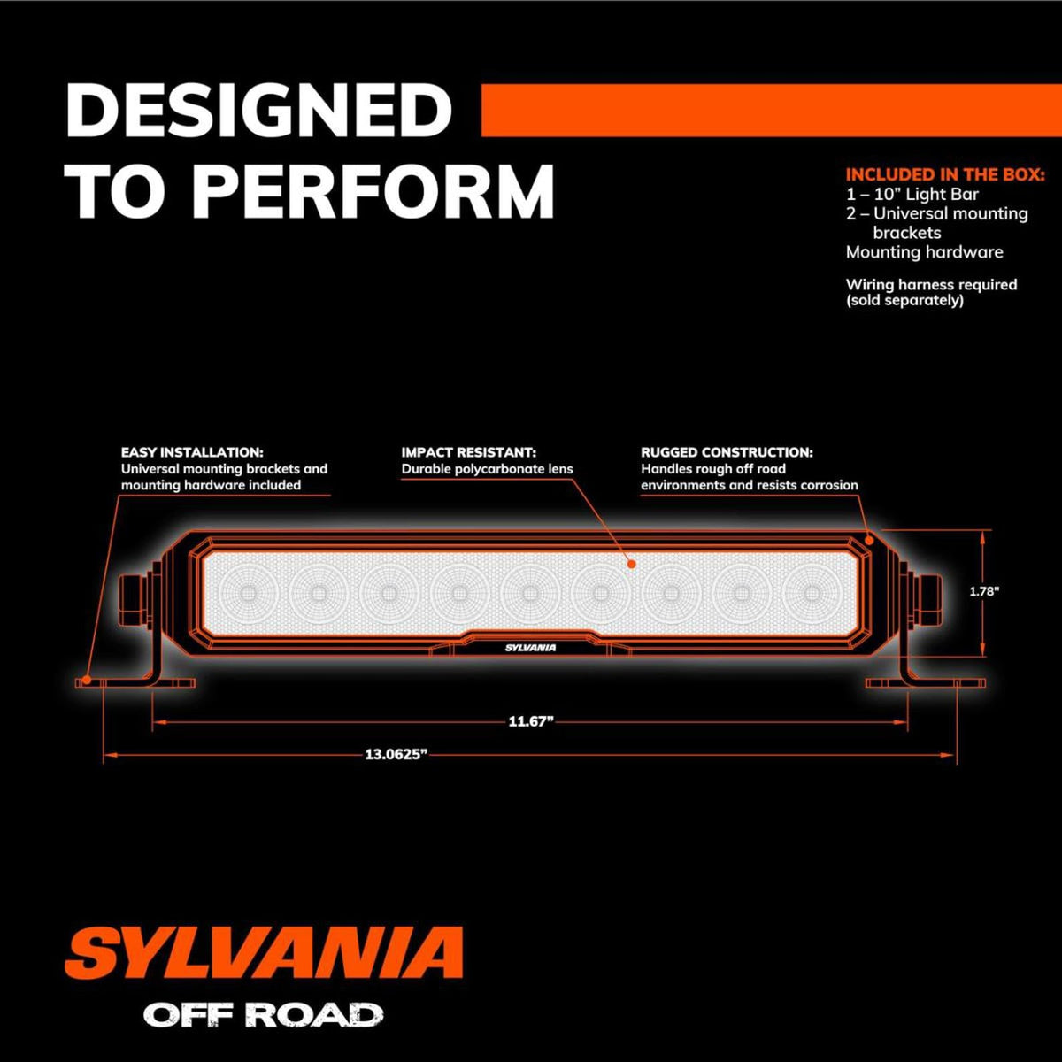 Sylvania RGBAR10INFLV2.BX Barra de Luces LED de 10 in tipo Flood, Blanco