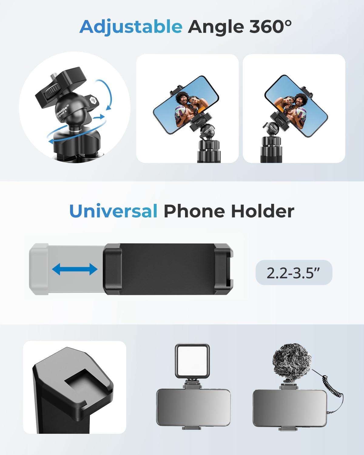 UBeesize Trípode S Premium Flexible Teléfono Trípode con Mando Inalámbrico, Mini Trípode Soporte para Cámaras/GoPros/Dispositivos Móviles