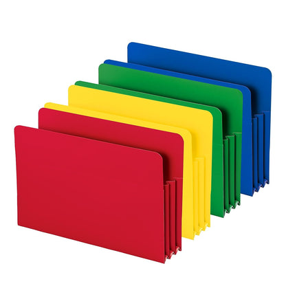 Smead Bolsillo para limas de polietileno, pestaña de corte recto, expansión de 3-1/2 pulgadas, tamaño legal, colores surtidos (73550)