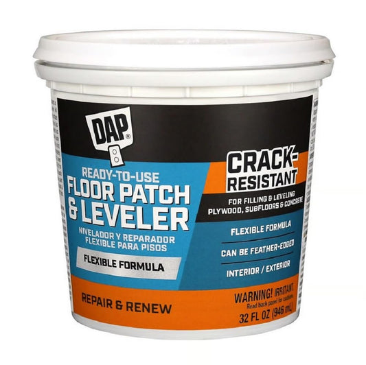 DAP Parche y nivelador de piso flexible, gris claro, 32 onzas (7079859184)