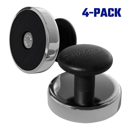 Master Magnetics HMKR-45X4 - Cierre magnético de base redonda con perilla, cromo, 3.63 cm de diámetro, 2.49 cm de altura total con perilla de 2.5 cm de diámetro /7.26 kg (caja de 4)