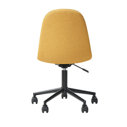 Alterego - Silla de Oficina Rolet. Giratoria con Altura Ajustable y Asiento Acolchado en Tela de Lino. Color Amarillo