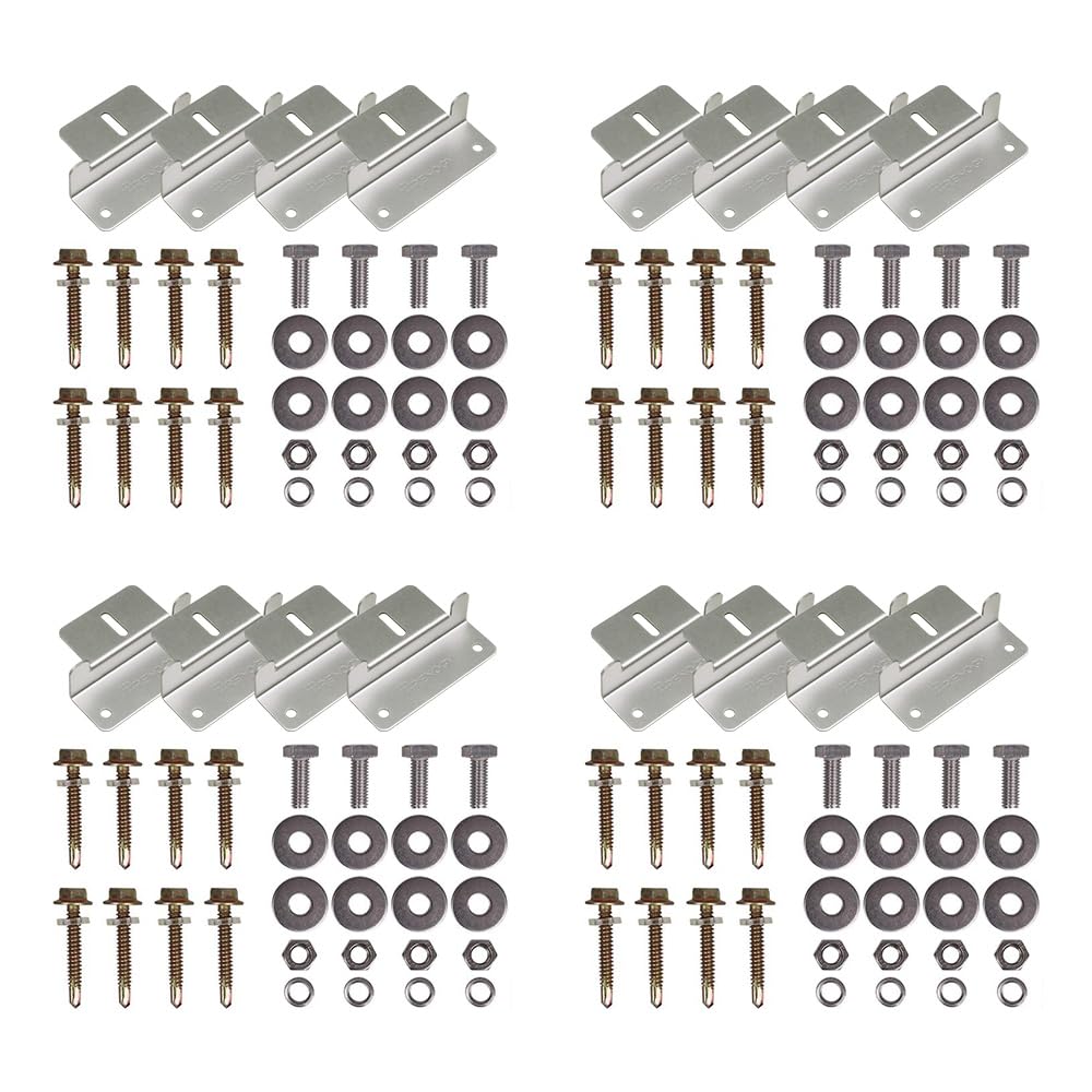 Renogy 4 juegos de soportes de montaje de panel solar Z ligeros de aluminio sin corrosión para caravanas, remolques, barcos, yates, pared y otras instalaciones de techo fuera de la viga, 4 unidades