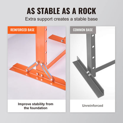 VEVOR - Prensa hidráulica para Taller, 12 toneladas/2600 Libras, Marco en H, Altura Ajustable de 4 Soportes, con Placas móviles, para cochera o usuarios Profesionales, Color Naranja